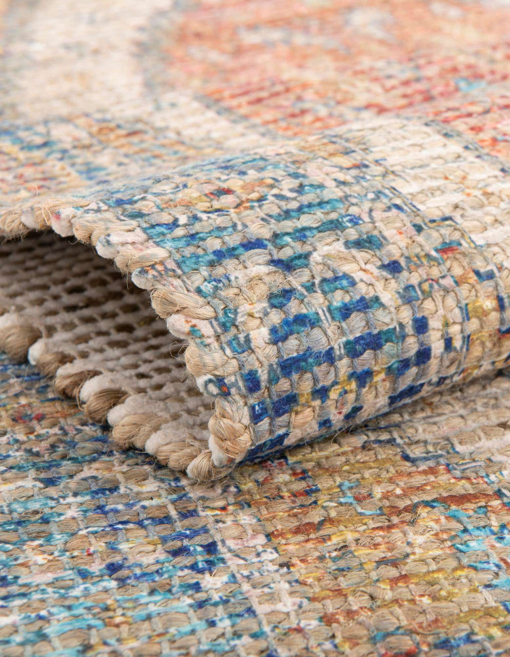 Orange Yellow Ivory 6' 1" x 9' Jute Rug V551367