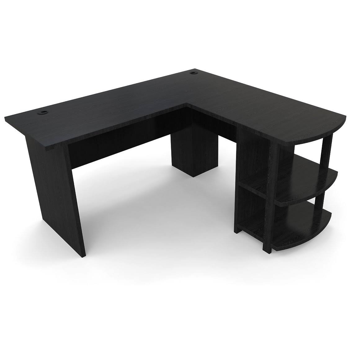 Black L-Shaped Computer Desk I1380
