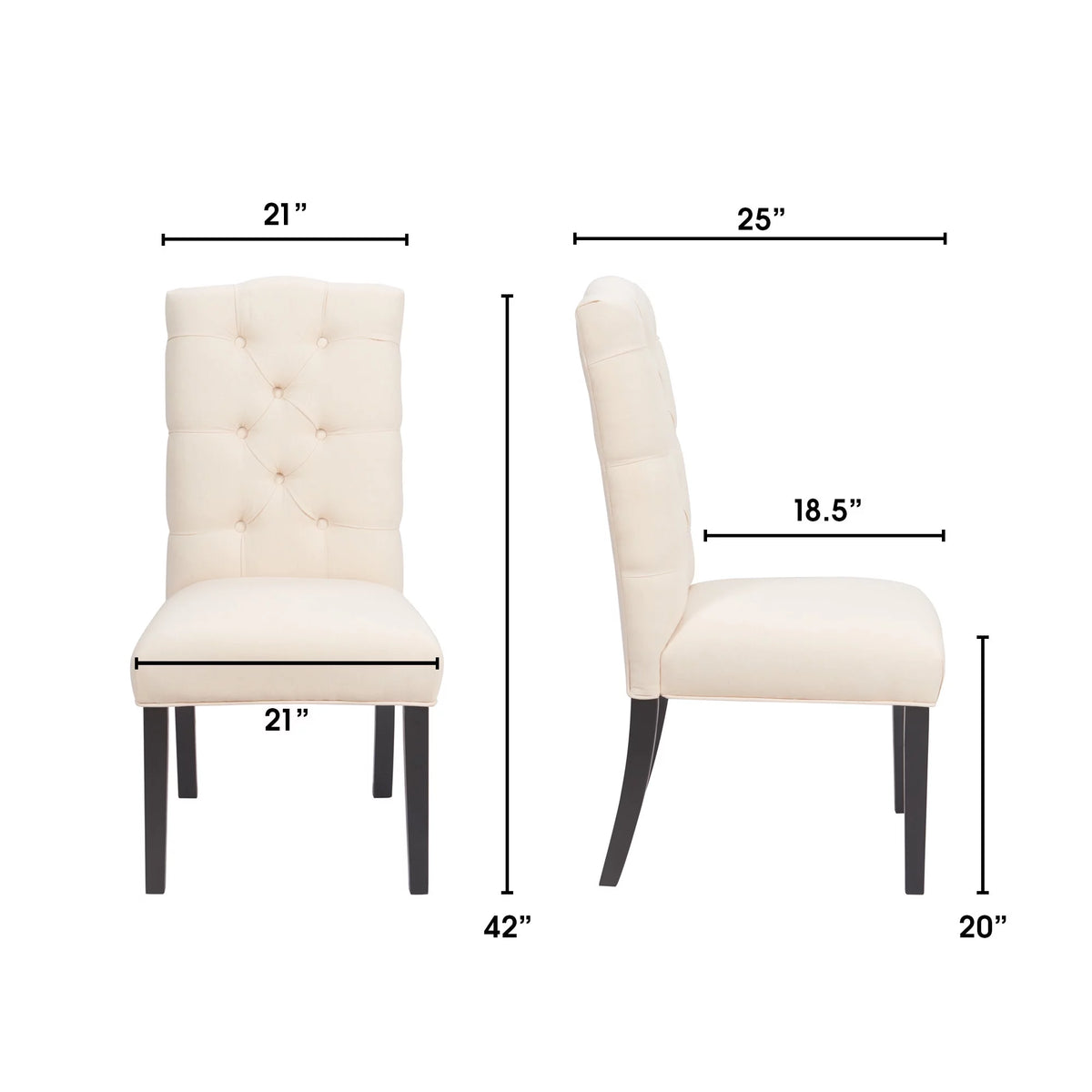 Beige Tufted Dining Chair Set of 2 D559046