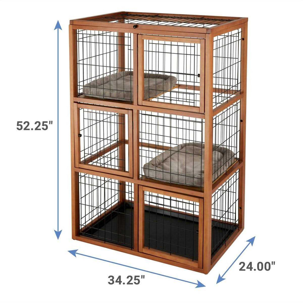 Collapsible Wood & Wire Cat Cage Playpen T4030