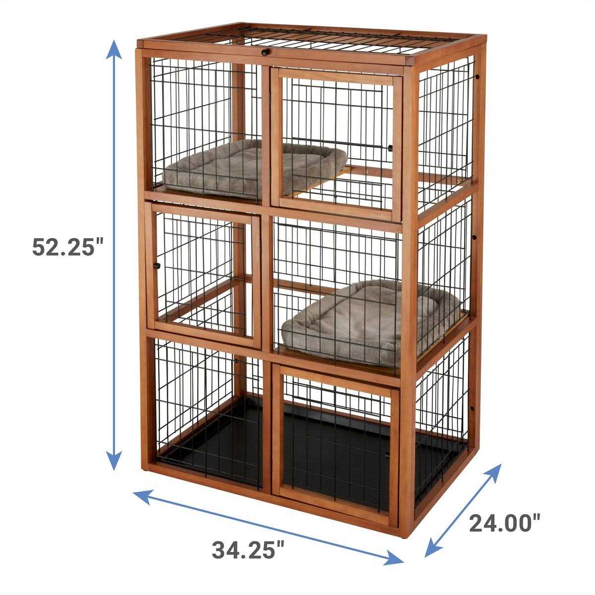 Collapsible Wood & Wire Cat Cage Playpen T4030