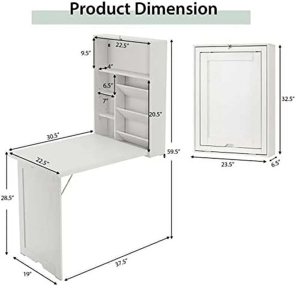 Wall Mounted Fold Out Convertible Desk R5176