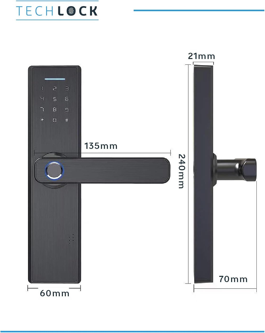 Fingerprint Bluetooth Smart Door Lock with Keyless Entry D7176