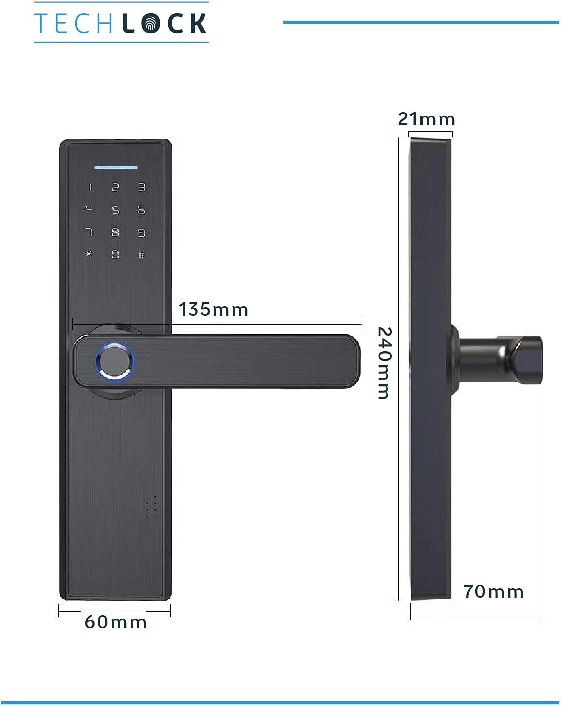 Fingerprint Bluetooth Smart Door Lock with Keyless Entry D7176