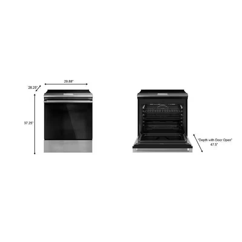 30 in. 5.3 cu. ft. Slide-In Smart Induction Electric Range with Self-Cleaning Convection Oven L5493