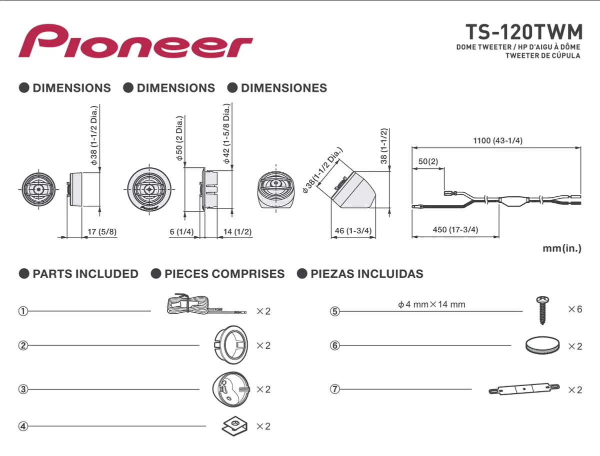 Polyimide Dome Tweeters 100W RMS 450W Peak Power R922274