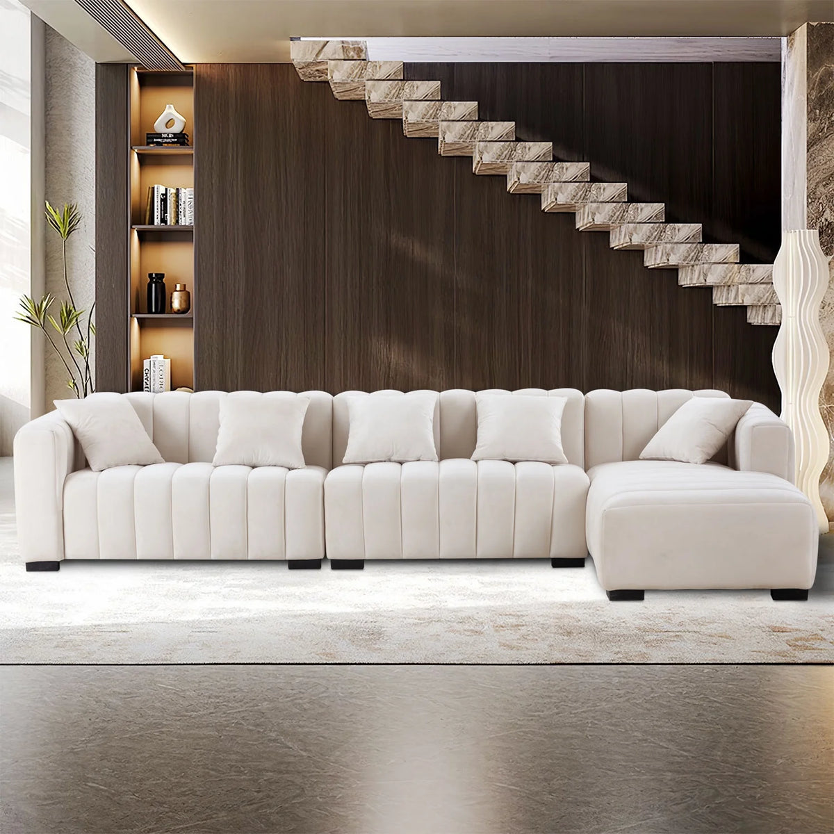 L-Shape Sectional Sofa with Right Chaise V26919
