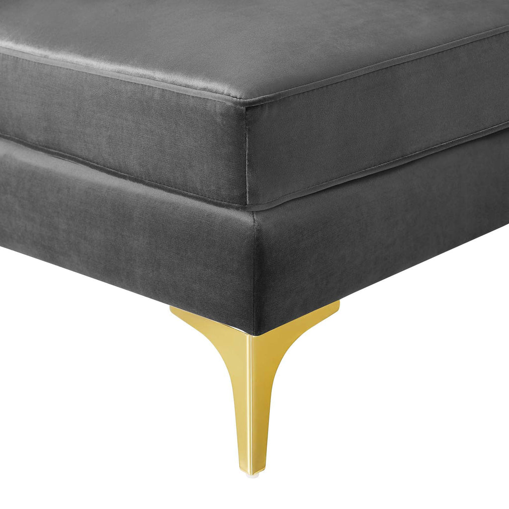 Gray Channel Tufted Performance Velvet 4-Seater Sofa V8362