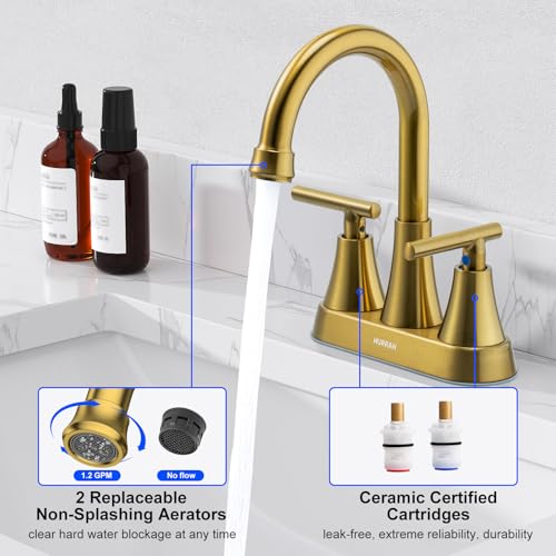 4 inch Matte Black 2-Handle Centerset Bathroom Sink Faucet with Pop-up Drain C735