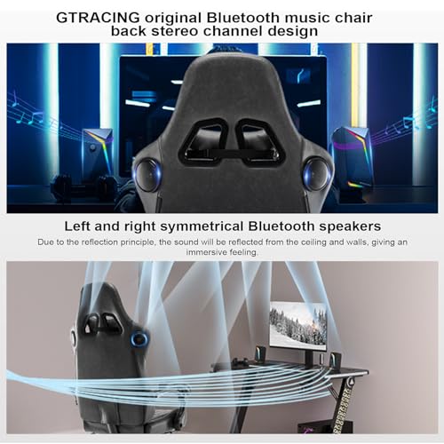 Gaming Chair with Speakers, Footrest, High Back Ergonomic Reclining C603