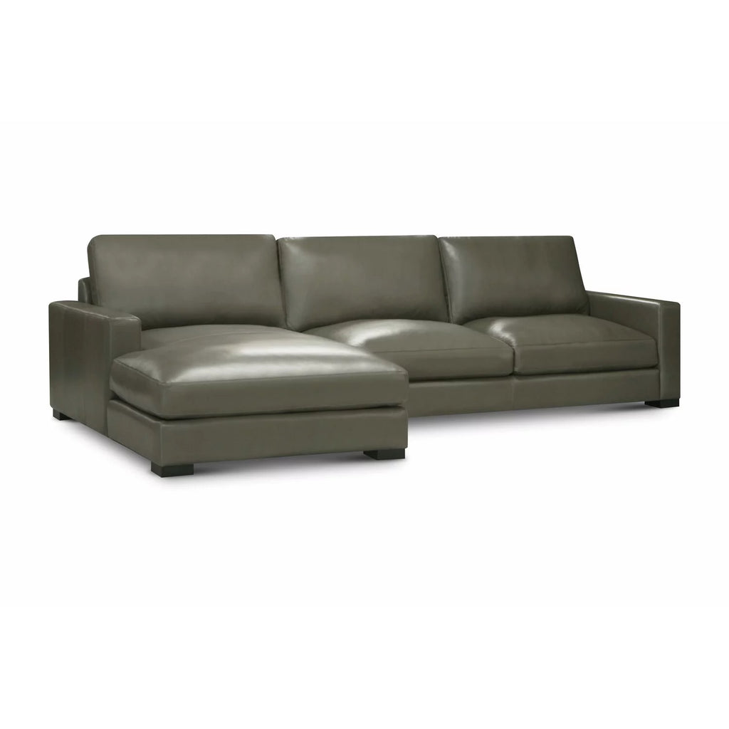 Leather Upholstered Chaise Sectional F8667