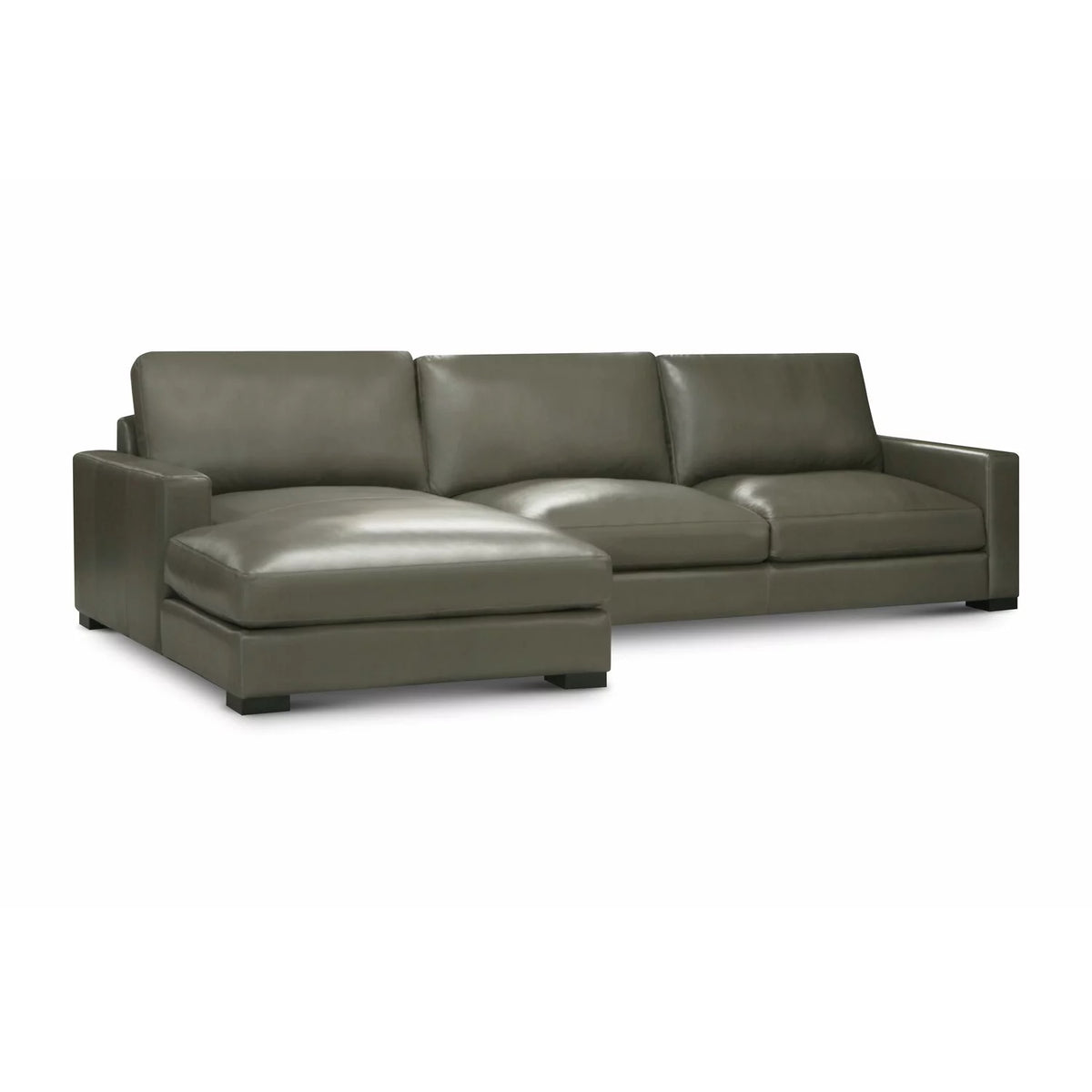Leather Upholstered Chaise Sectional F8667