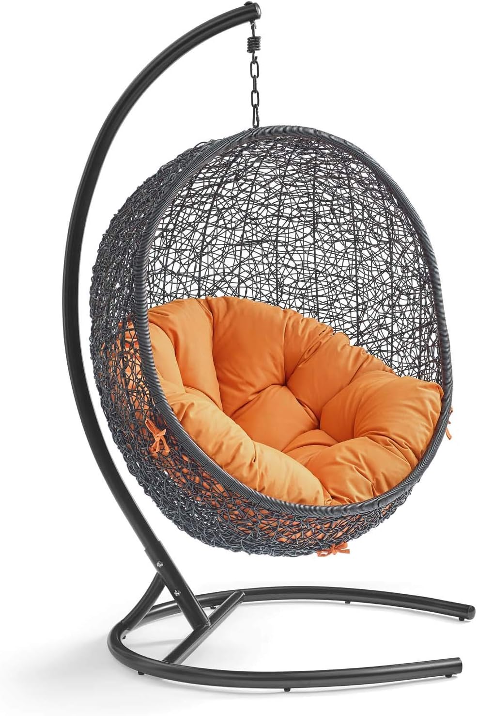 Navy Wicker Rattan Swing Chair with Stand Y5381