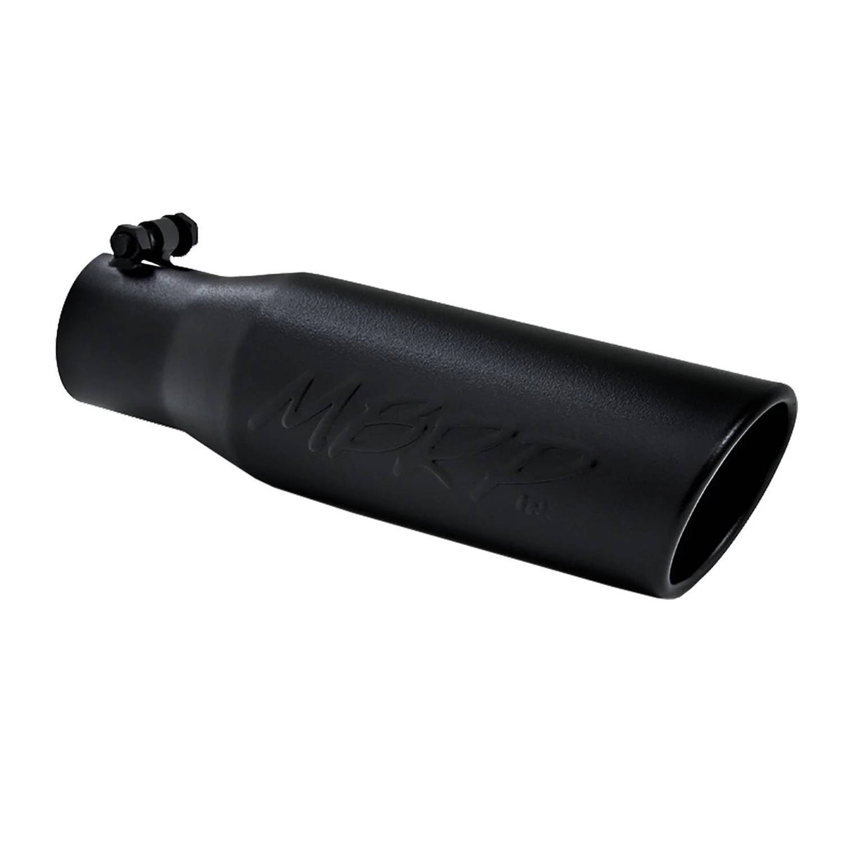 Black Angled Rolled End Exhaust Tip E55409