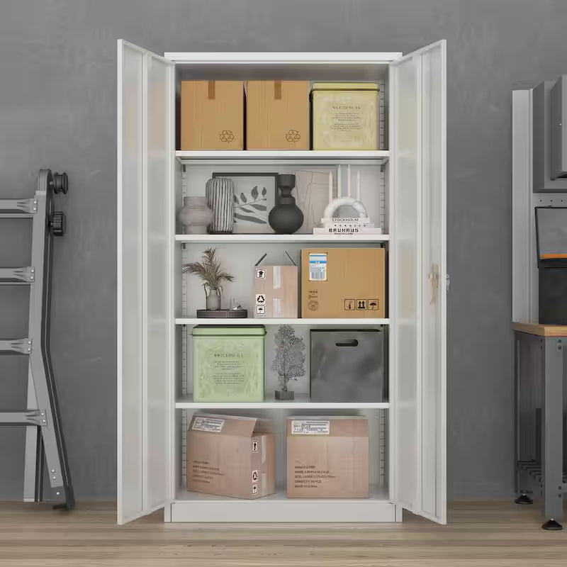 72 in. H x 36 in. W x 18 in. D Gray Metal Storage Cabinet Set C658