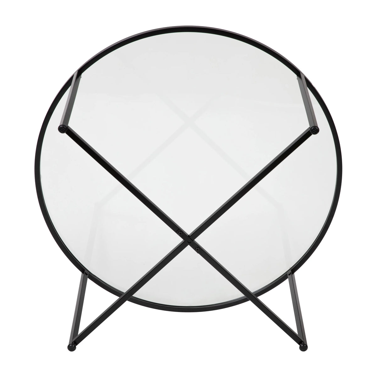 White Marble Finish Coffee Table with Matte Black Frame T55381