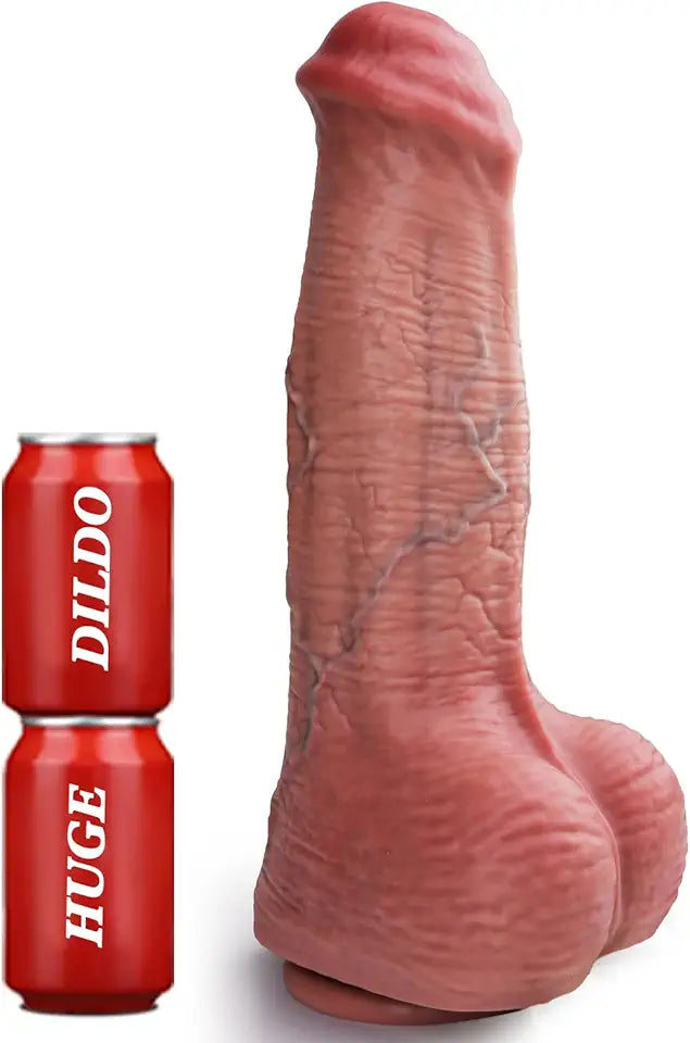 15 Inch Thick Dual Density Silicone Dildo with Suction Cup W3264
