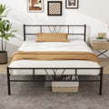 Twin Size Metal Platform Bed Frame with Headboard and Footboard A432344