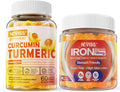Sugar Free Turmeric Curcumin Gummies 550mg Vegan Iron Supplement with Vitamin C T371996