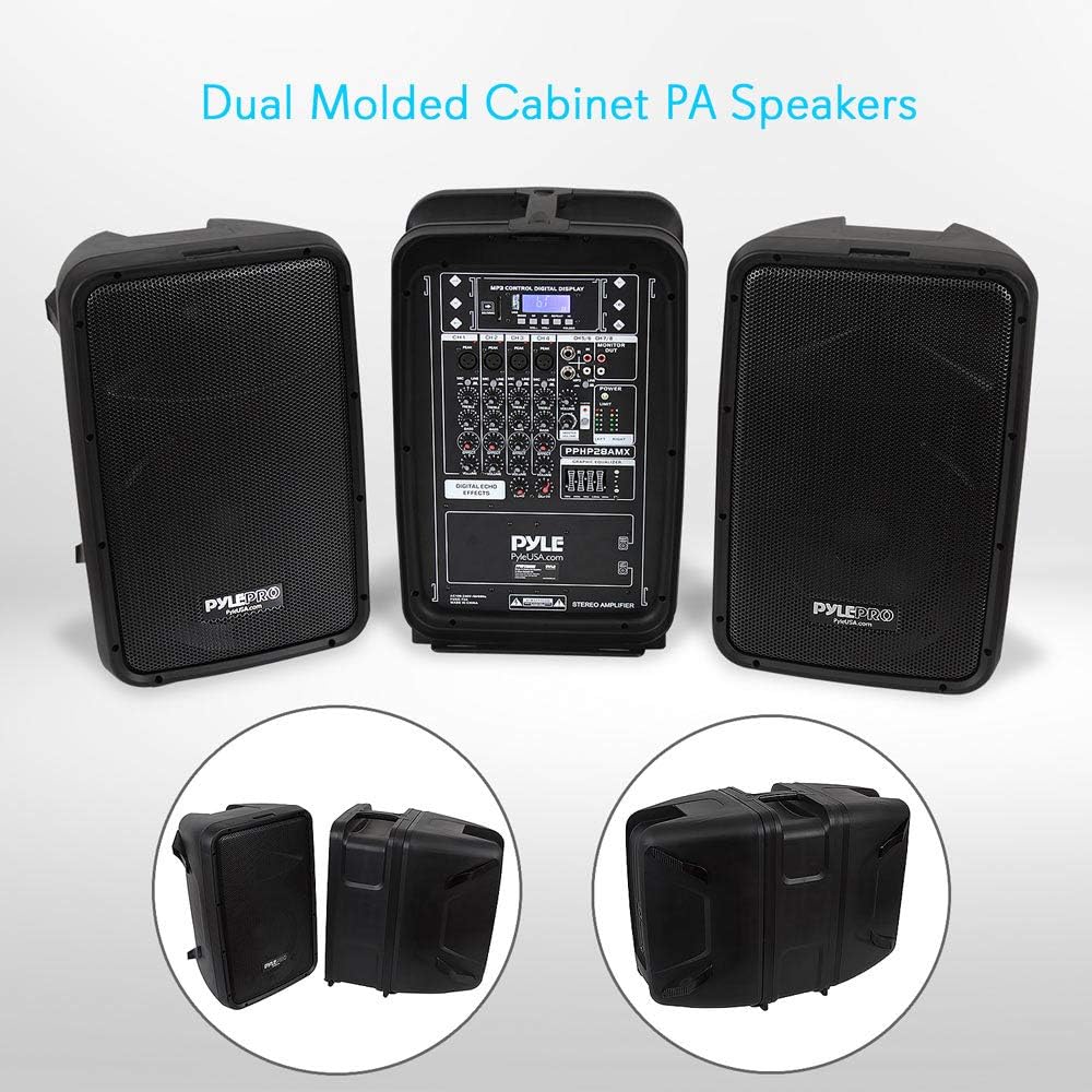 300 W Portable Wireless Bluetooth PA Speaker DJ Mixer Bundle F62048