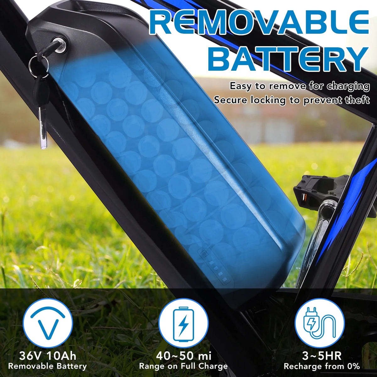 Electric Tricycle, 50 MI Long Range, 350W 36V 10AH Step-Thru, 3 Wheel Fat Tire, Black N38640