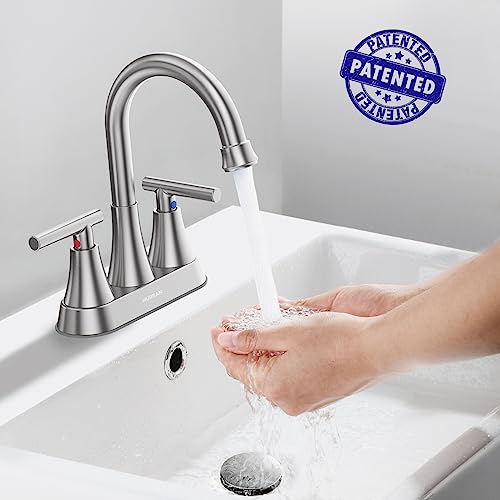 4 inch Matte Black 2-Handle Centerset Bathroom Sink Faucet with Pop-up Drain C735