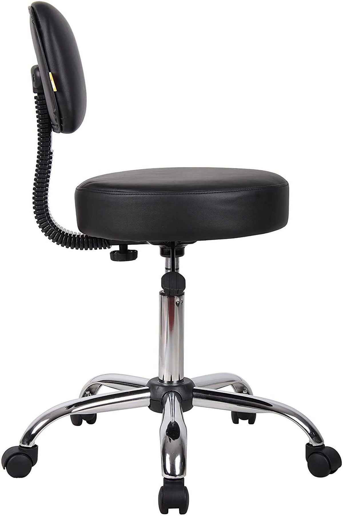 Black Vinyl Stool with Back Cushion X6208