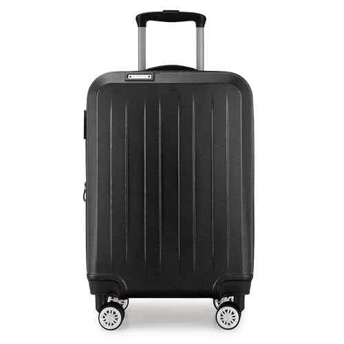 Expandable Hardside Spinner Luggage, Black, 21" Carry-on H193825