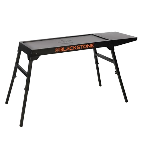Collapsible Tabletop Griddle Stand with Adjustable Legs and Side Shelf W19008