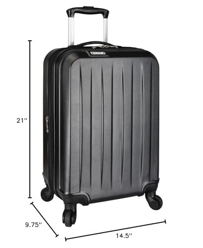 Expandable Hardside Spinner Luggage, Black, 21" Carry-on H193825
