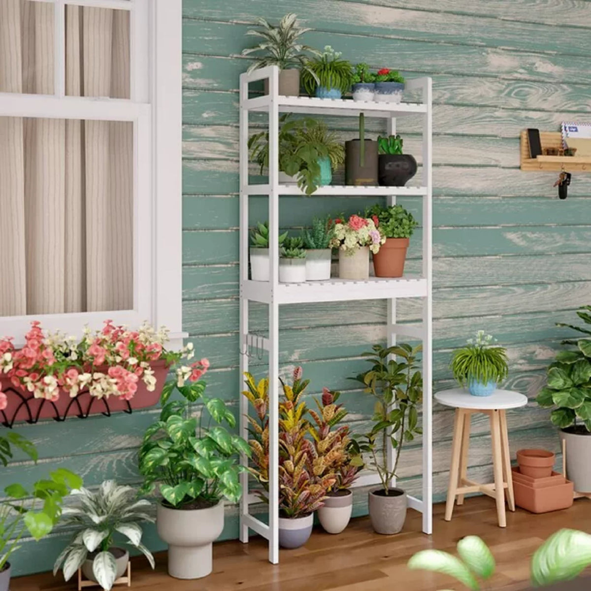 3 Tier White Bamboo Over the Toilet Storage Shelf B440