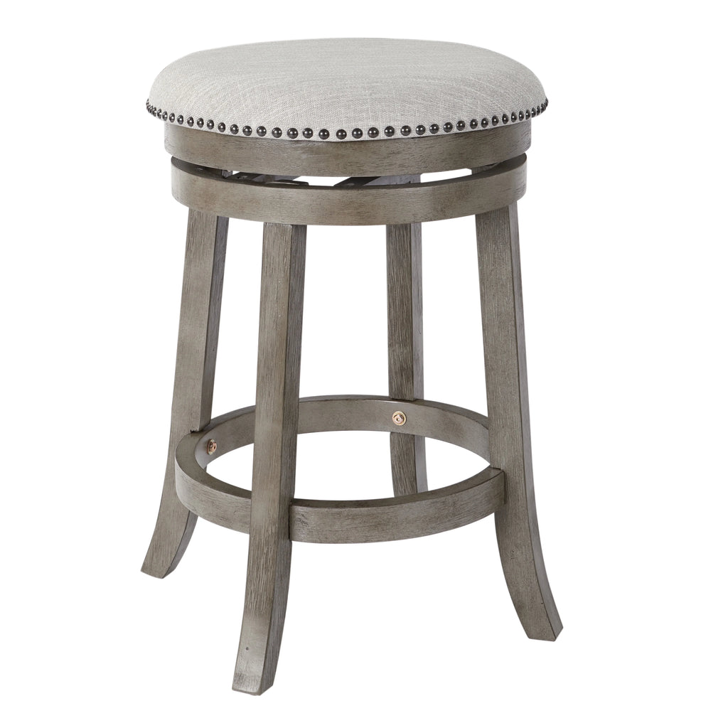Antique Grey Backless Swivel Stool 2-Pack M14890