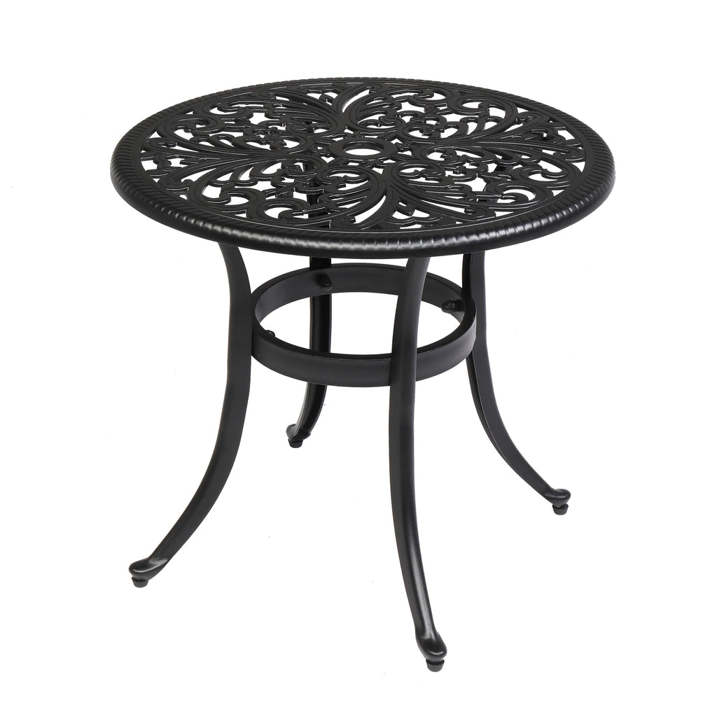 Black Cast Aluminum Round Outdoor Table C972