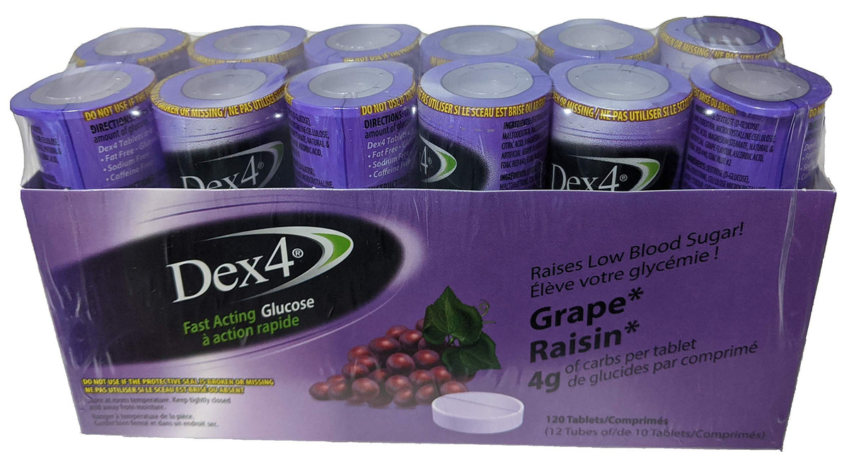 Glucose Tablets, Grape, 12-Pack of Tubes, 10 Tablets Each Y5559