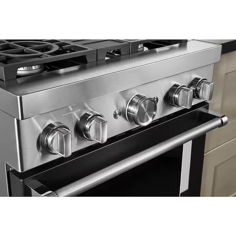 4.1 cu. ft. Smart Gas Range with Self-Cleaning and True Convection in Imperial Black E177
