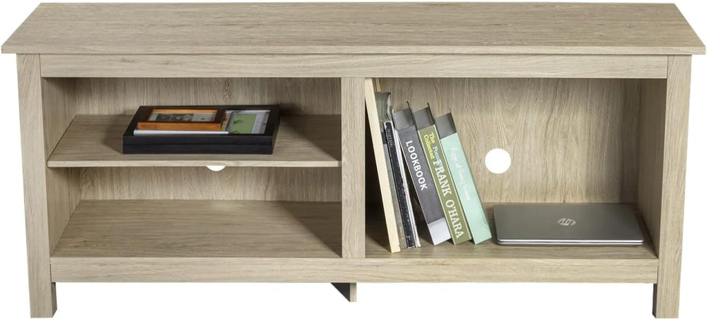 58 Modern TV Stand with 4 Open Storage Cabinets, Oak M2341