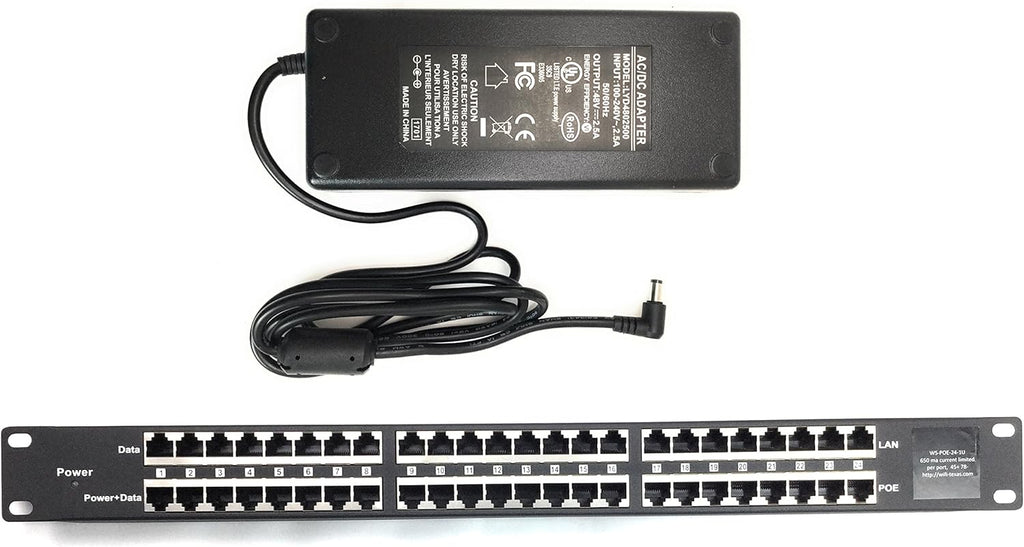 24 Port Passive PoE Injector with 48V 120W Power Supply Y8707