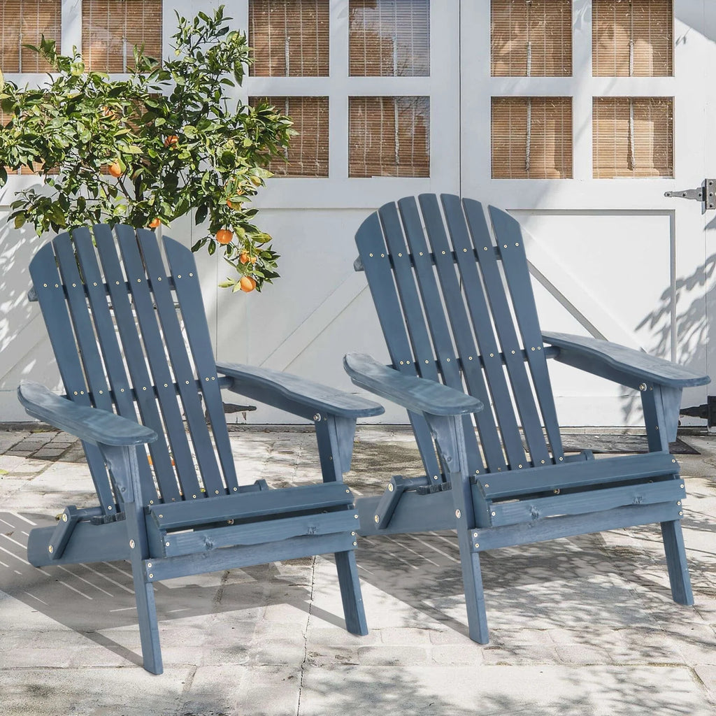Folding Adirondack Chair Set of 2 Grey X533