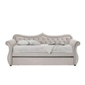 Beige Fabric Daybed & Trundle H5005