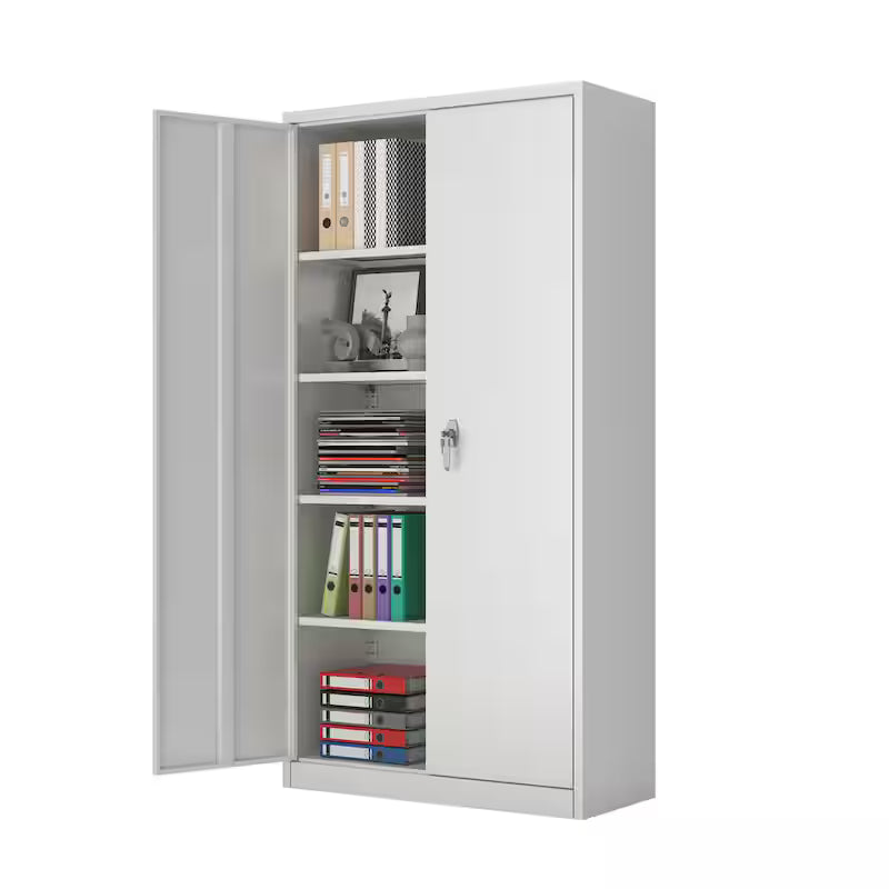 72 in. H x 36 in. W x 18 in. D Gray Metal Storage Cabinet Set C658
