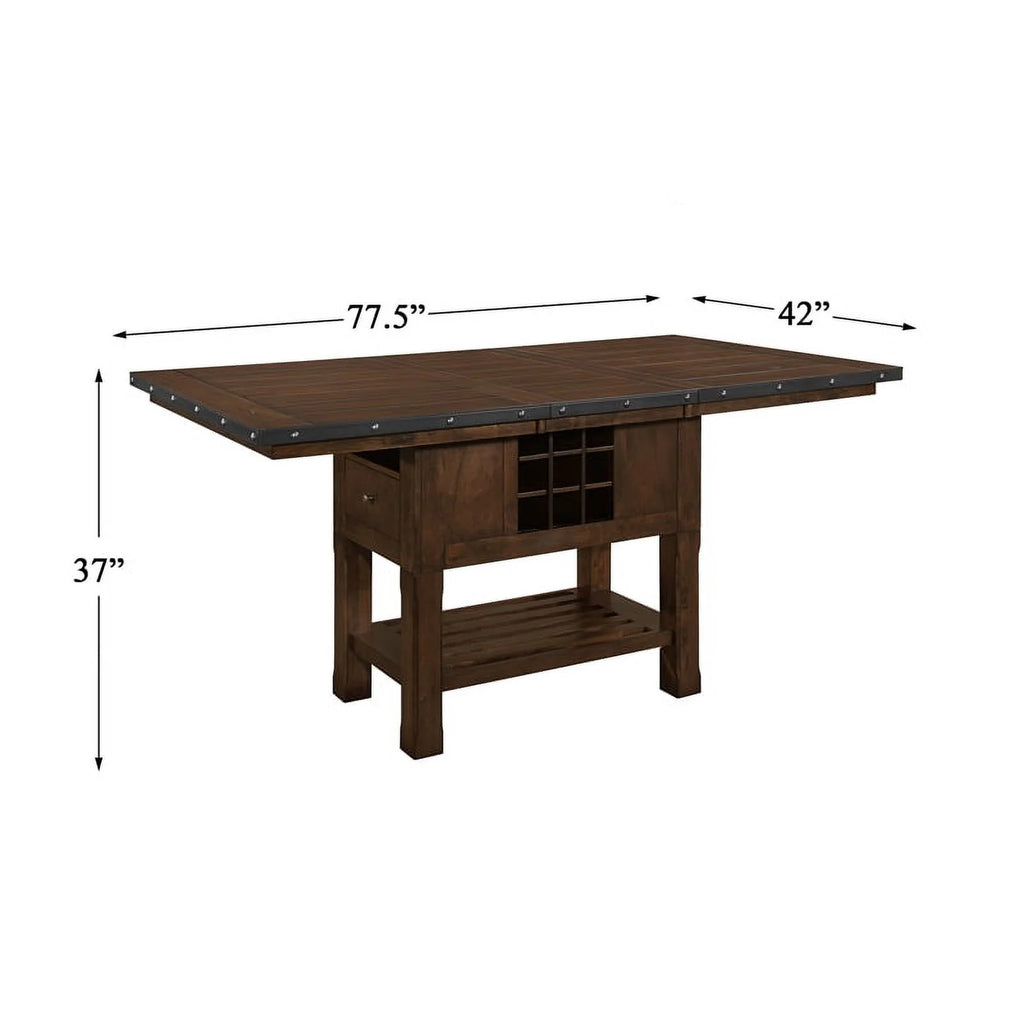 Wood Counter Height Dining Room Table in Dark Brown N885