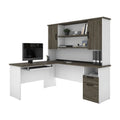 L Shaped Computer Desk with Hutch F8806