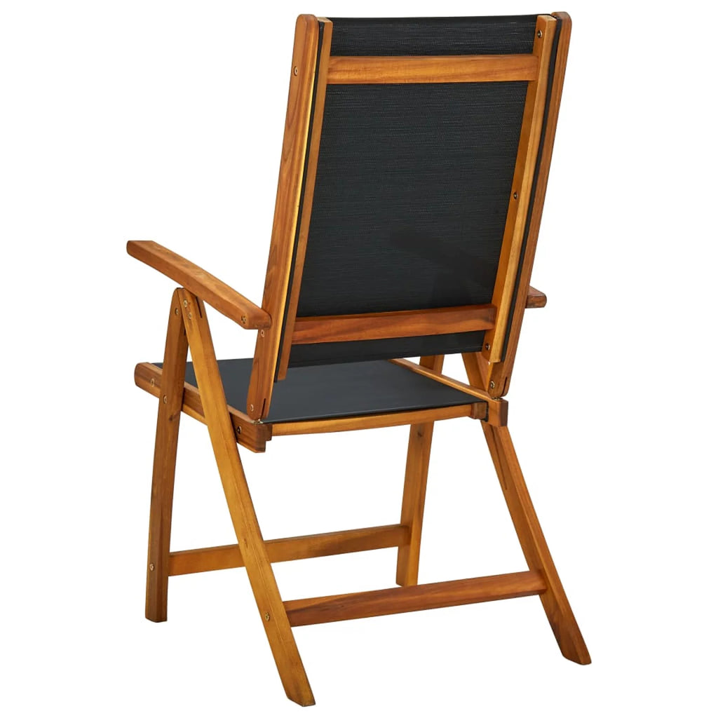 7 Piece Wooden Outdoor Patio Dining Set Folding Table 6 Foldable Adjustable Chairs M440025