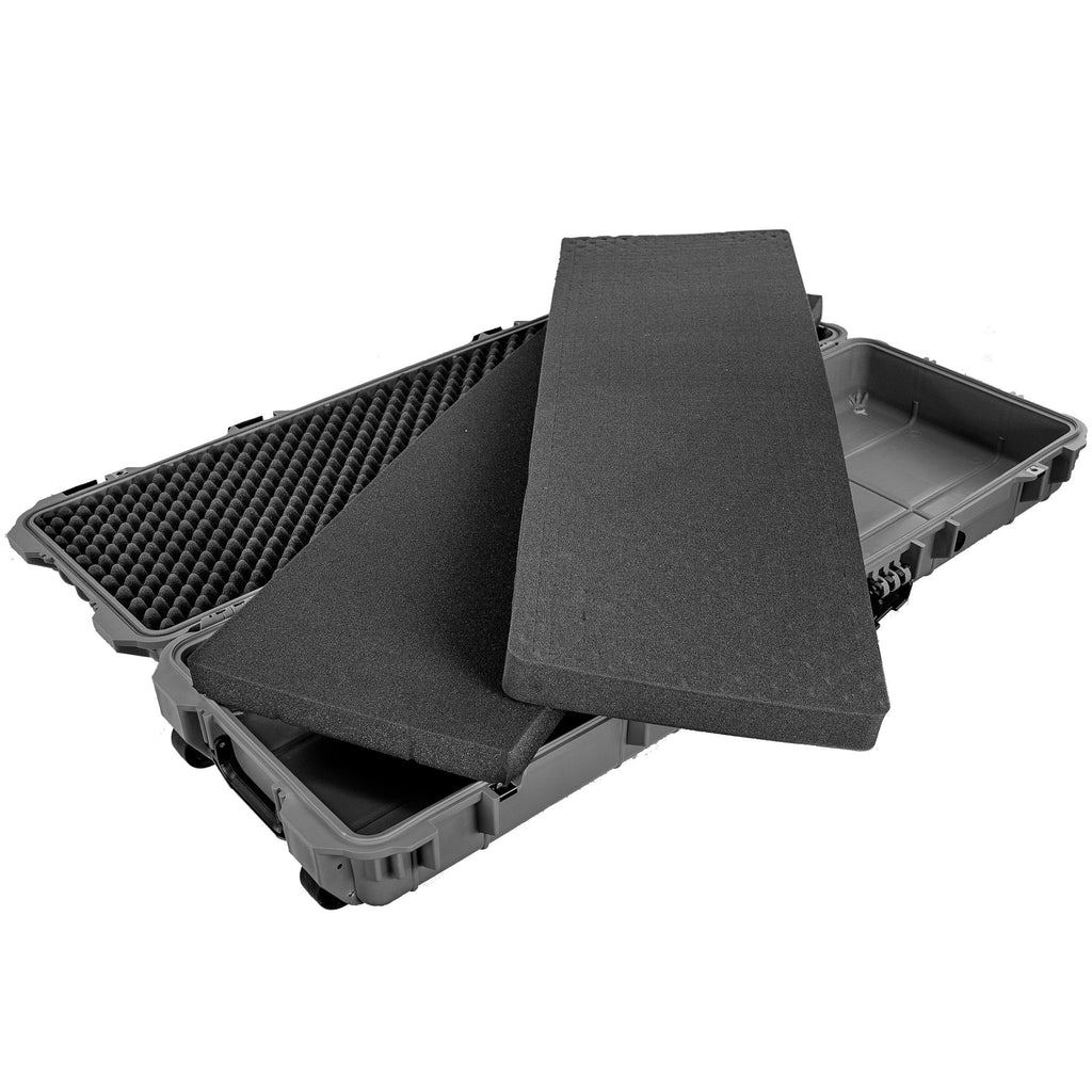 38" Inch Roller Hard Case with Foam, Waterproof & Crushproof, Gray A24462