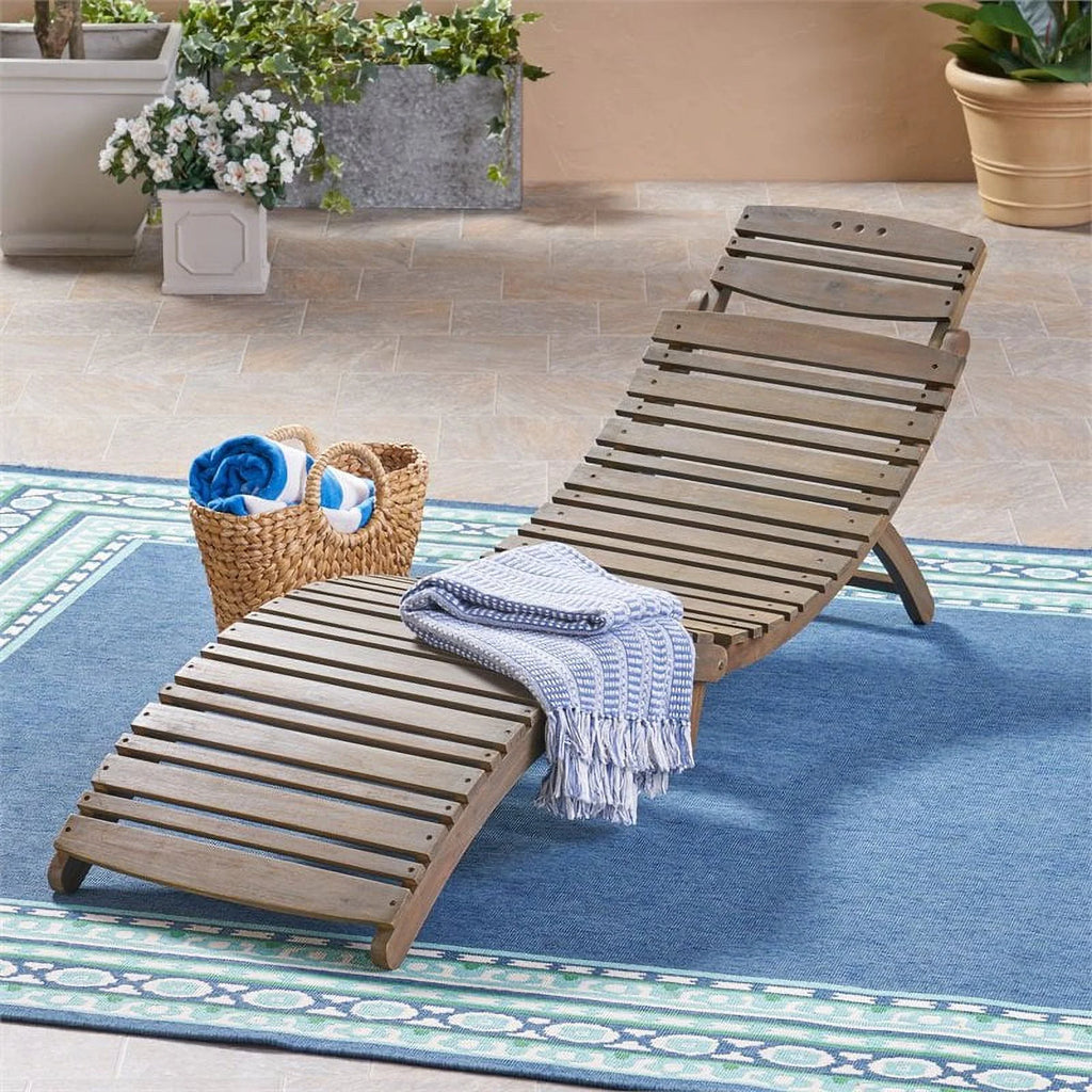 Acacia Wood Foldable Chaise Lounge Z683