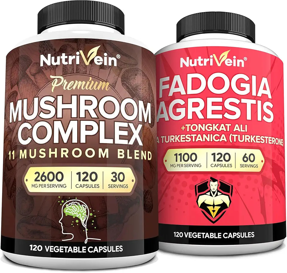 Mushroom Complex & Fadogia Agrestis Supplement Bundle E210779