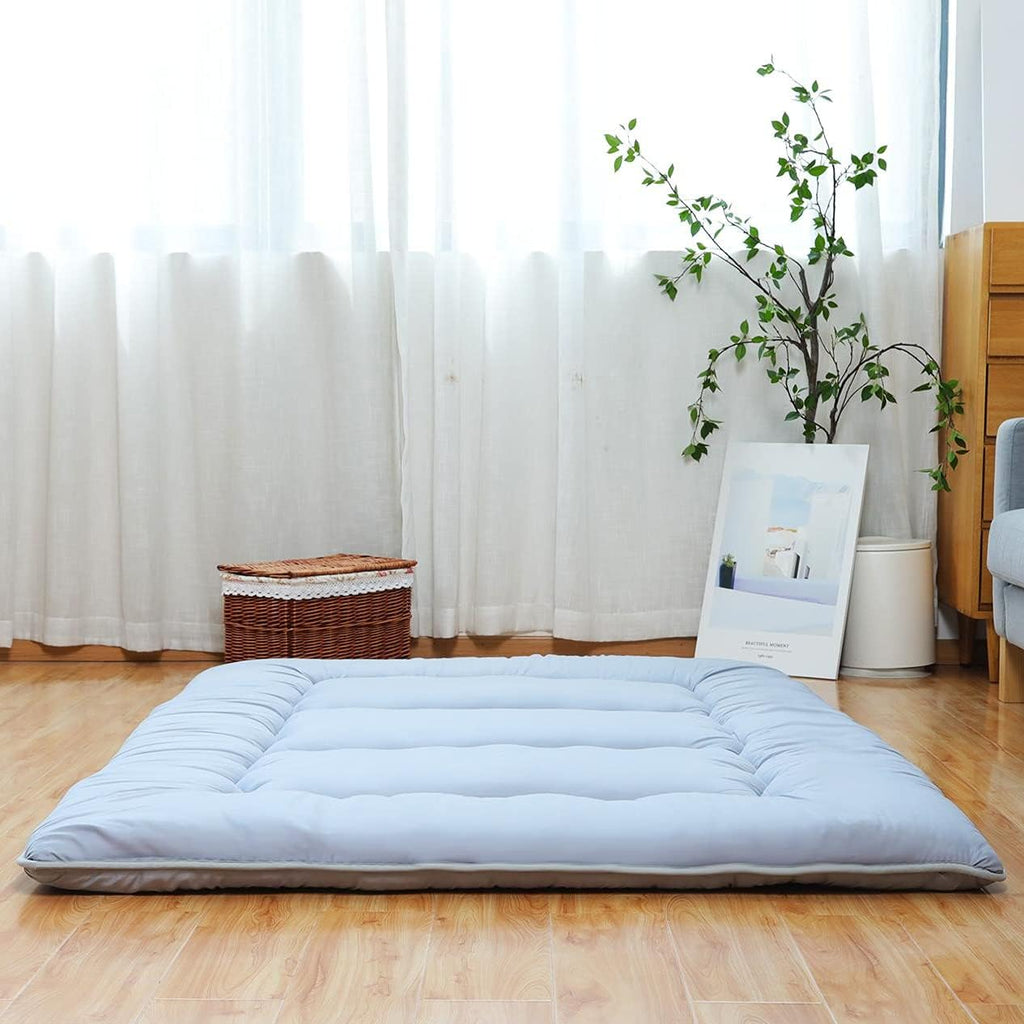 Japanese Floor Mattress Foldable Roll Up Tatami Mat with Washable Cover Q614