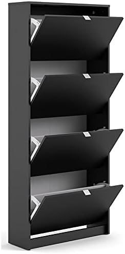 Black 4 Drawer Shoe Cabinet L631