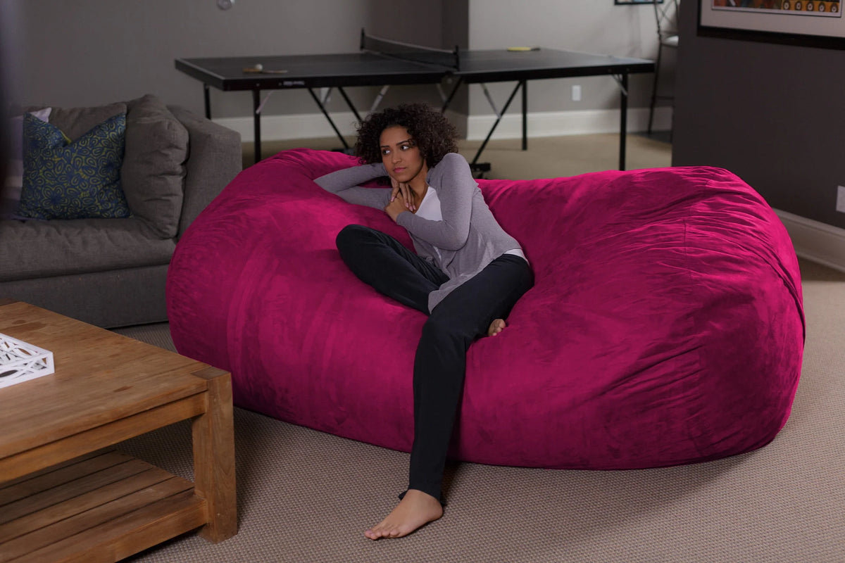 Charcoal 7.5 ft Memory Foam Bean Bag Chair Z781