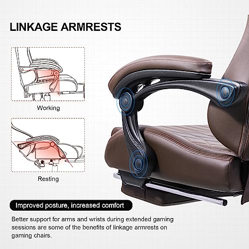 Gaming Chair with Speakers, Footrest, High Back Ergonomic Reclining C603